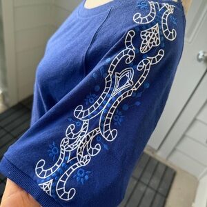 New Ralph Lauren cotton embroidered top XS M